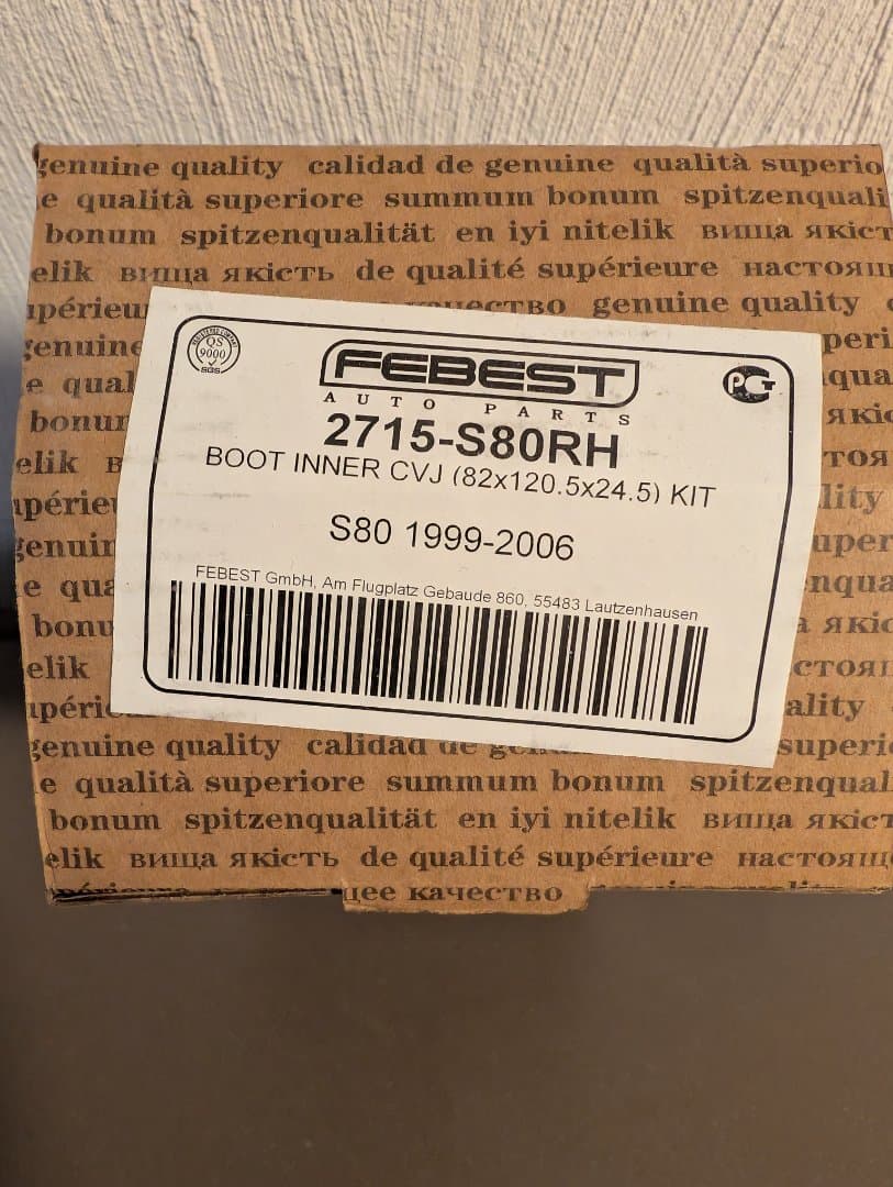 Drivakselmansjett venstre foran til Volvo V70